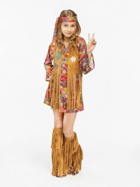 NEW IN BAG Fun World Peace & Love Hippie Child Costume Groovy 60’s YSmall (4-6)
